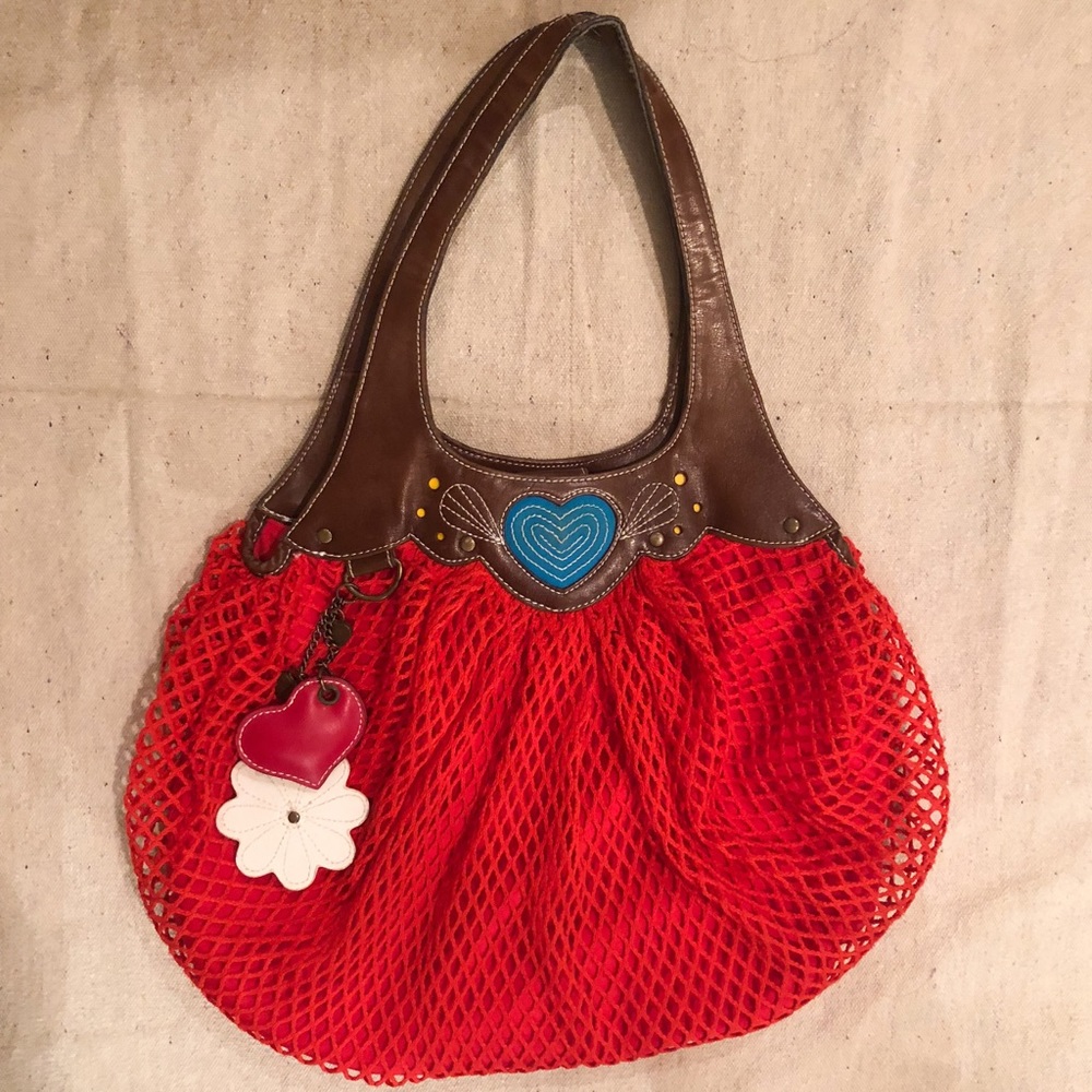 Luella for Target Red Fishnet Heart Handbag Purse